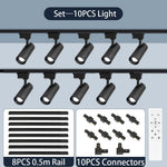 spots led modernes noir blanc télécommande dimmable ensembles complets rail