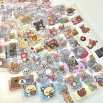 sticker kawaii mignon dessin animé waterproof scrapbooking stickers pastel ours personnage floral