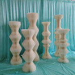 Décor festif vase blanc rayures moderne 100cm 120cm 80cm anniversaire mariage