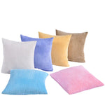 housse coussin carré peluche rayées moderne blanc bleu rouge vert gris rose