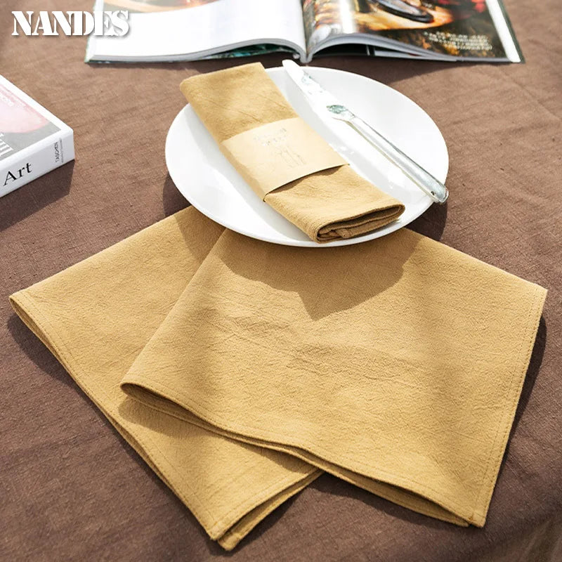 serviettes table coton texture lin moderne vert jaune gris rose beige blanc opaques clips