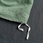 ensemble literie vert olive gris moderne housse couette fermeture éclair deux taies d'oreiller drap