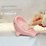 support savon baleine bleu clair blanc moderne lisse brillant salle bain