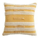 coussin décoratif nordique brodé motif géométrique beige moutarde orange brun boho chic