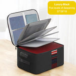 valise rangement noir tissu texturé moderne poignée amovible fermeture glissière serrure combinée portable officeécole