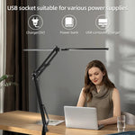 lampe deux têtes noir moderne bras articulé réglable usb led rechargeable
