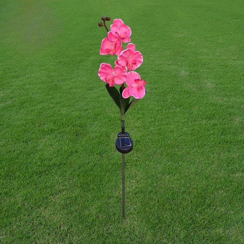 fleurs artificielles orchidées blanc rose bleu moderne décoratifextérieur tringle métallique socle noir