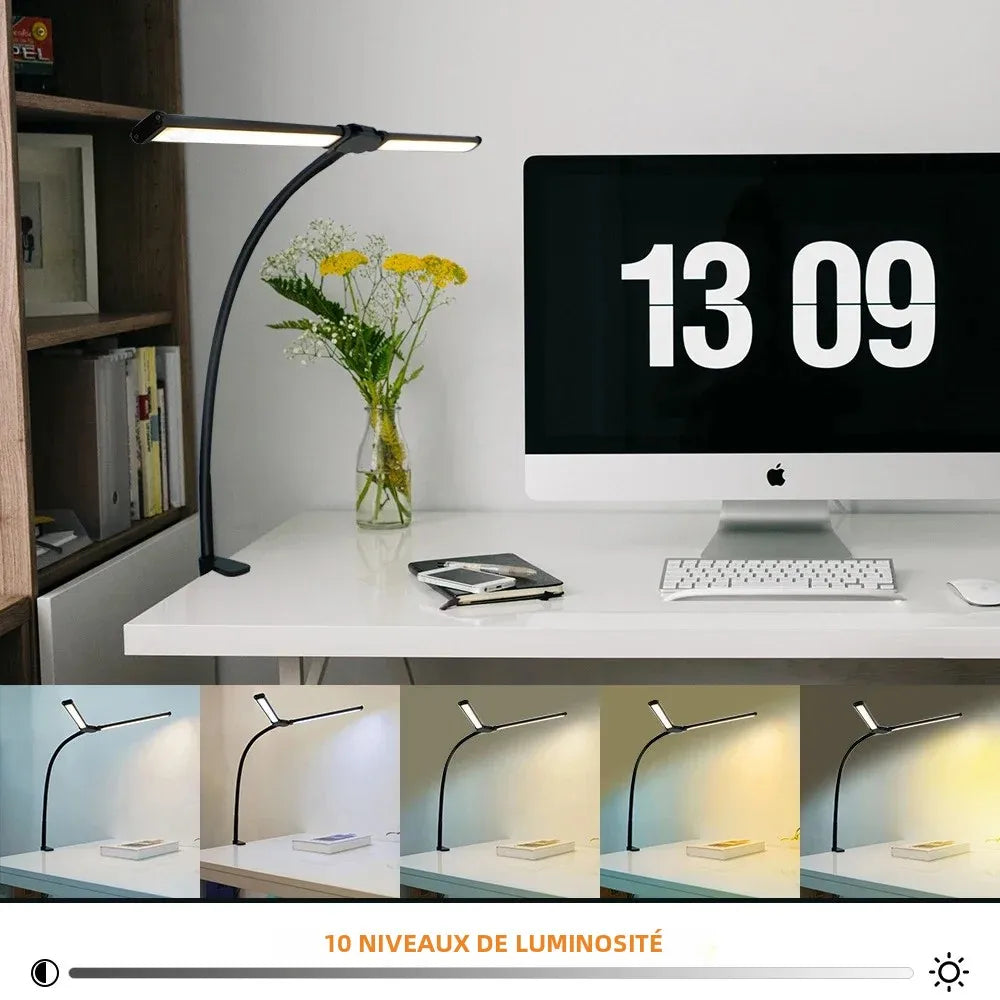 lampe led flexible clip noir blanc moderne sans scintillement USB rechargeable