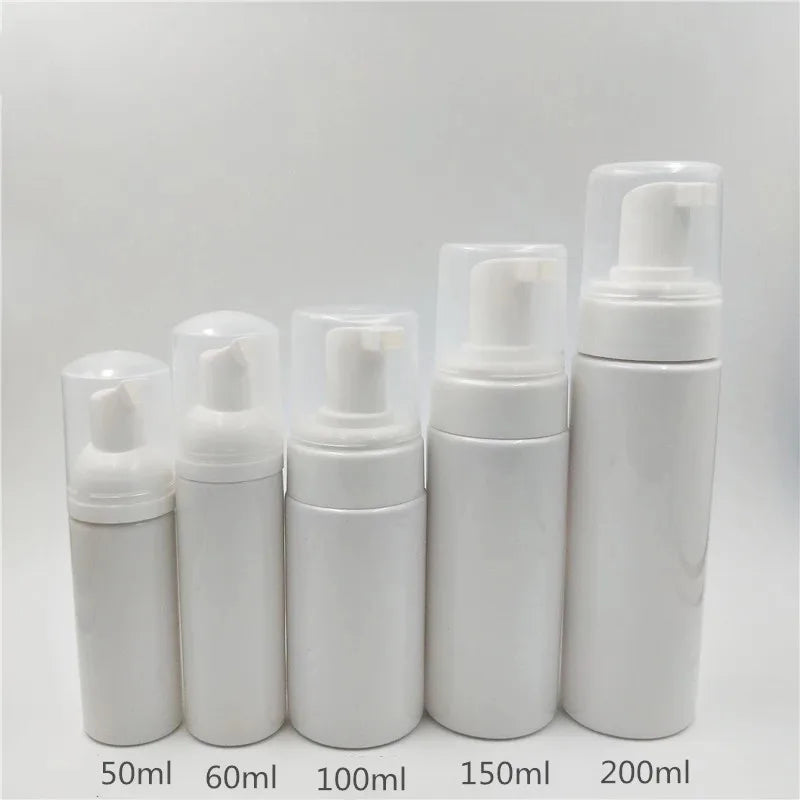 bouteilles mousse transparentes blanches pompe 30ml 50ml 60ml 100ml 150ml 200ml rechargeables cosmétiques