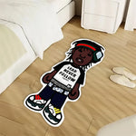 tapis personnalisé dessin animé moderne noir blanc rouge vert bleu gris beige