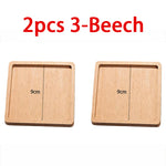 coasters bois naturels respectueux environnement minimaliste bois chêne noyer sets coeurs rectangles