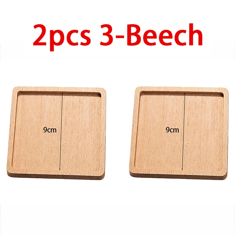 coasters bois naturels respectueux environnement minimaliste bois chêne noyer sets coeurs rectangles