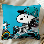 housse coussin carrée snoopy woodstock rouge jaune décorative canapé lit salon maison