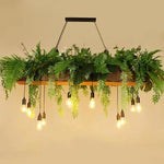 Suspension lumineuse rustique feuilles fleurs vert blanc led pendentif naturel chambre salon