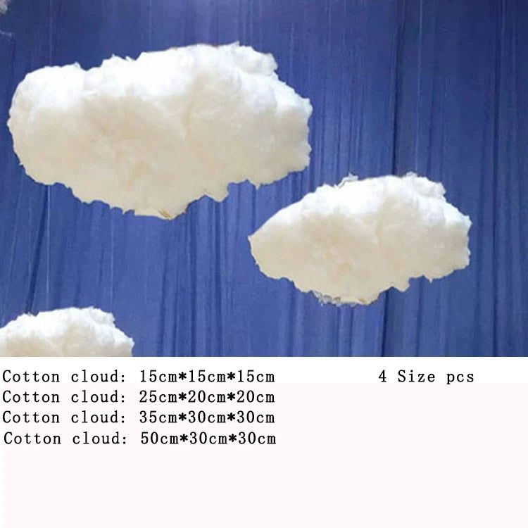 nuages artificiels suspendus décoration événementielle féerique blanc rose bleu