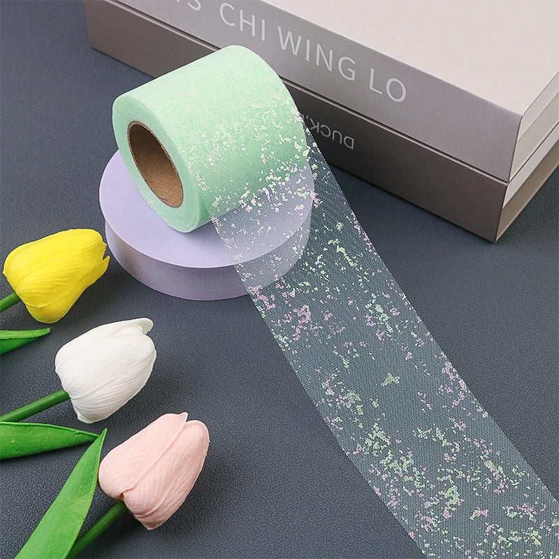 ruban pailleté moderne élégant adhésif rose violet vert beige bleuclair polyester 25yards