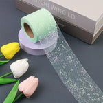 ruban pailleté moderne élégant adhésif rose violet vert beige bleuclair polyester 25yards