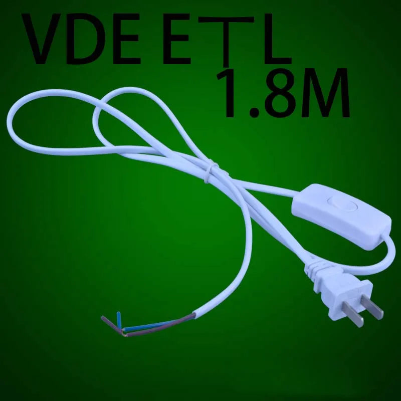 câble électrique interrupteur noir blanc moderne 1m 1.8m 3m 5m vde safe