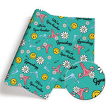 serviettes bohèmes imprimées smileys enfants violet jaune bleu clair coton polyester
