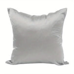 housse coussin satin polyester moderne beige uni lit 45x45 65x65 80x80 fixations invisibles