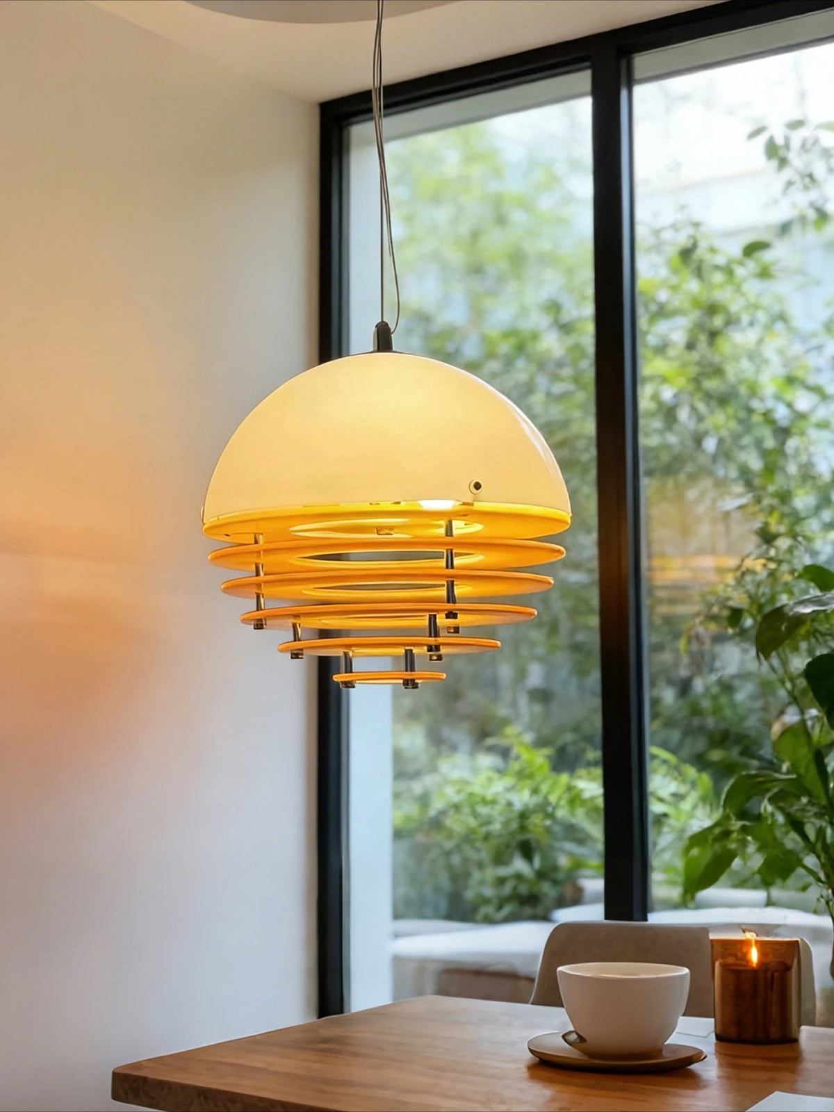 suspension lumineuse moderne blanc jaune acrylique 4500k 3000k 6000k