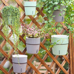 pots fleurs muraux double couche gris vert moderne crochets plante verte plastique pp