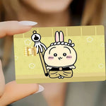 autocollants carte credit dessin anime kawaii motifs alimentaires bordures colorées