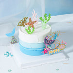 décoration gâteau poisson licorne étoile mer algues bulles coquillages thème sous marin fête anniversaire