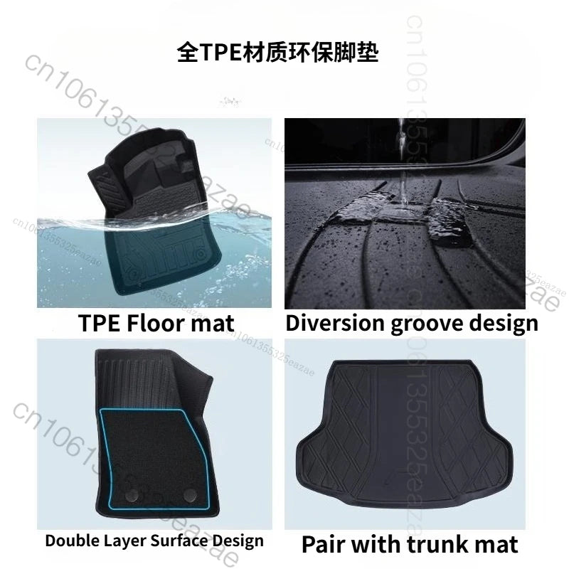 tapis sol voiture noir texture géométrique moderne clips imperméable résistant usage full body wrap
