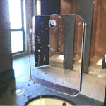 miroir moderne ventouse argenté portable transparent rasage pouces utilitaire