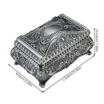 boîte bijoux argentée ornements floraux classique réutilisable rangement bijoux baroque cadenas vintage
