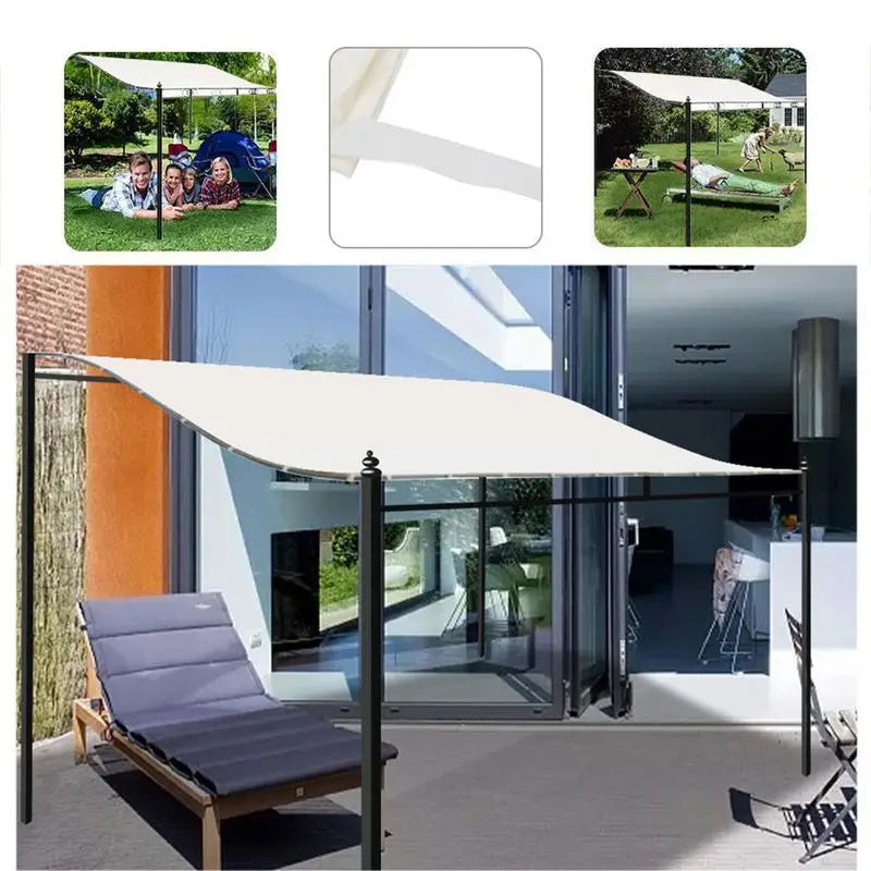 Voile d'ombrage utilisée pour protéger une piscine