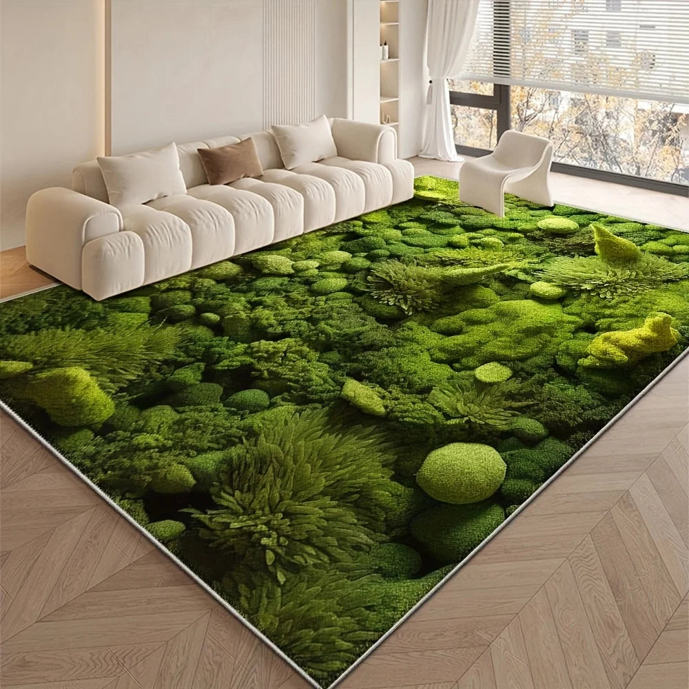 tapis moderne imprimé plante verte antidérapant polyester intérieur extérieur salon chambre cuisine salle bain