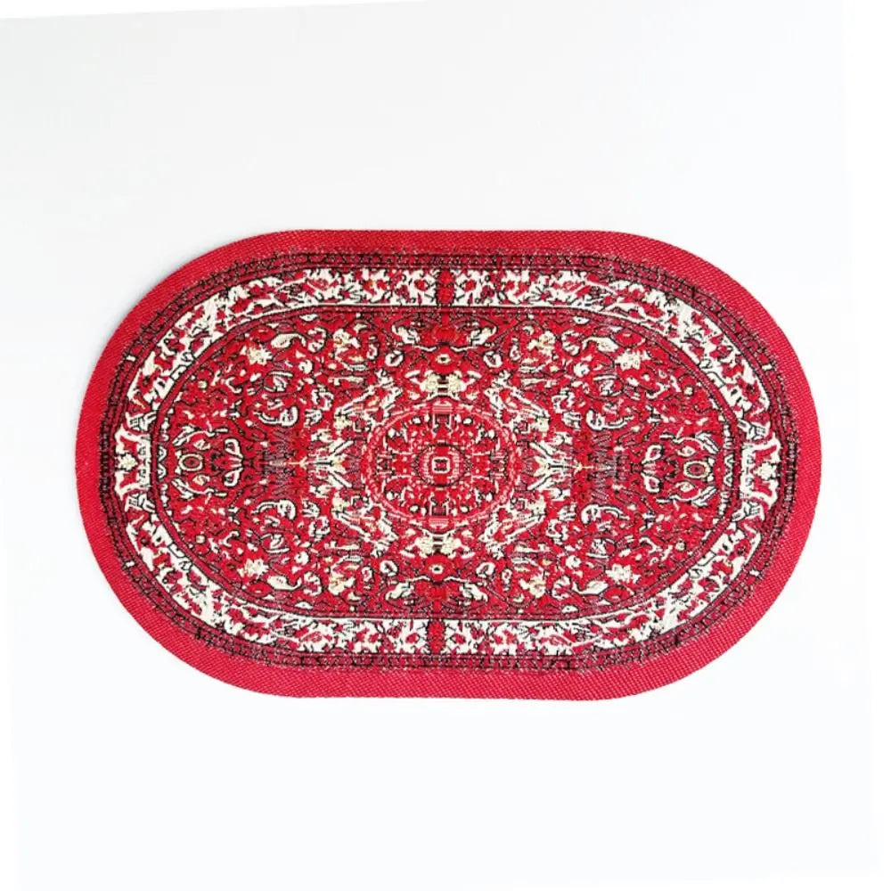 tapis miniature floral géométrique bleu rouge rose vert classique traditionnel maison poupée