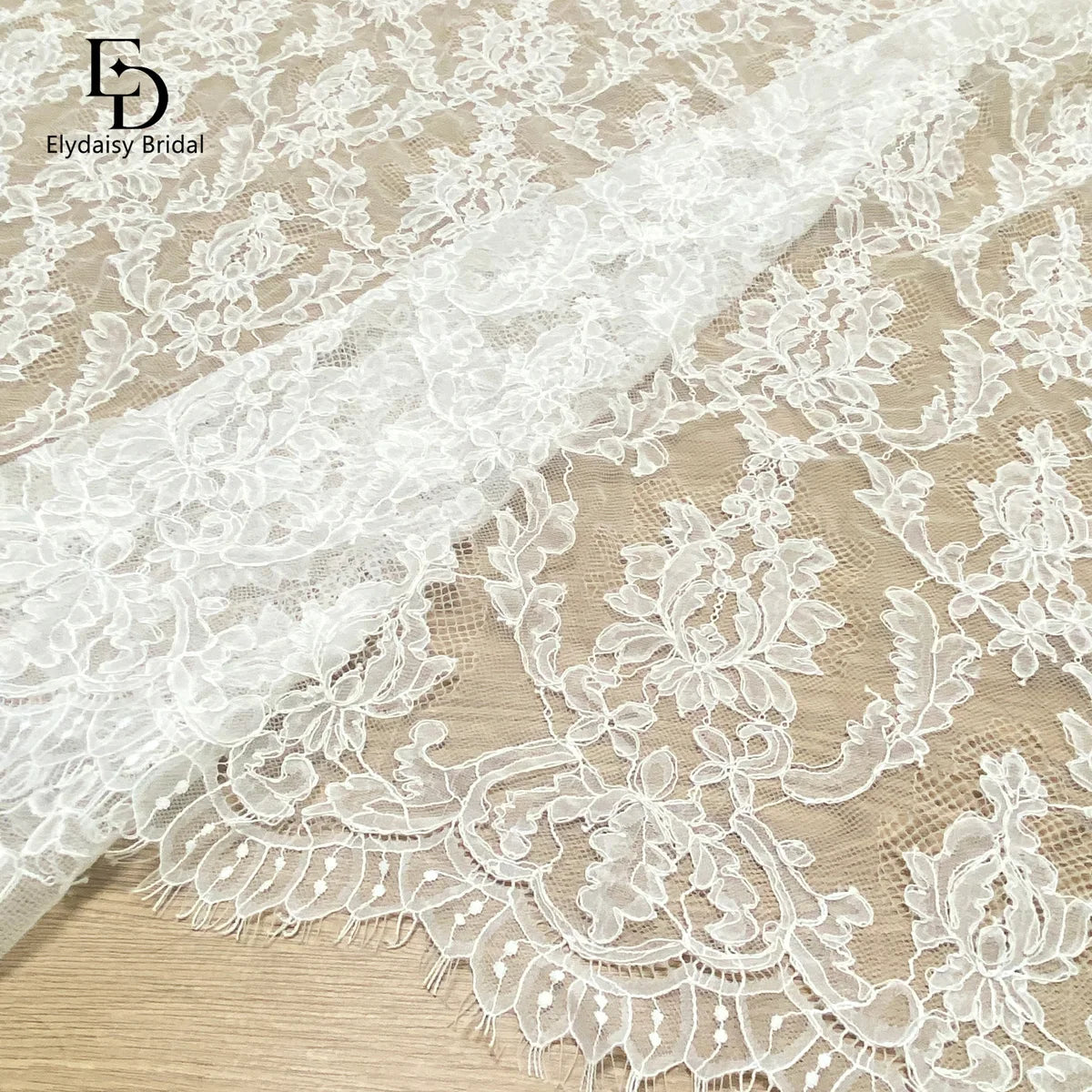 dentelle 3D florale blanc mariage tulle polyestère ajouré classique 3mètres