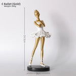 statue danseuse résine or blanc robes ballet décoration chambre enfant collection amateur