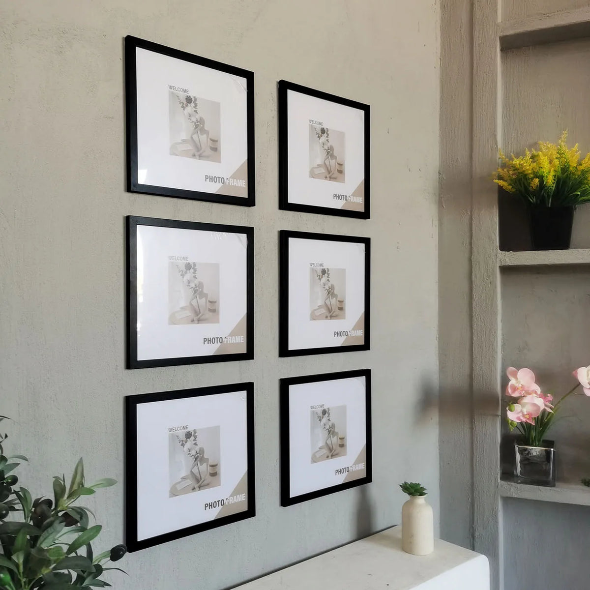 cadres photo modernes noir blanc bois 15x15cm 20x20cm 25x25cm 30x30cm mur