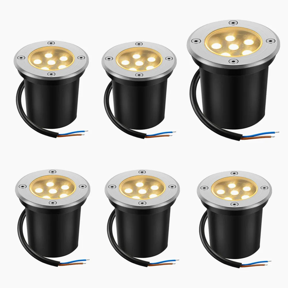 projecteur paysager led encastrable ip65 moderne adhésif noir argentéextérieur allée jardin
