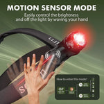 lampe frontale rechargeable led 2000lm noir mat moderne ceinture ajustable usb