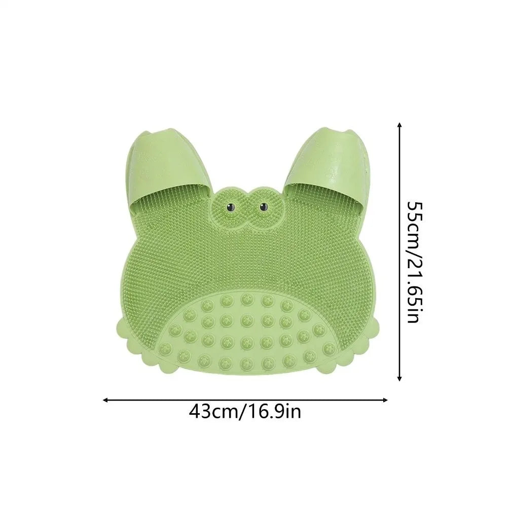 brosse bain moderne bleu vert grenouille adhésif bristles pointus pratique