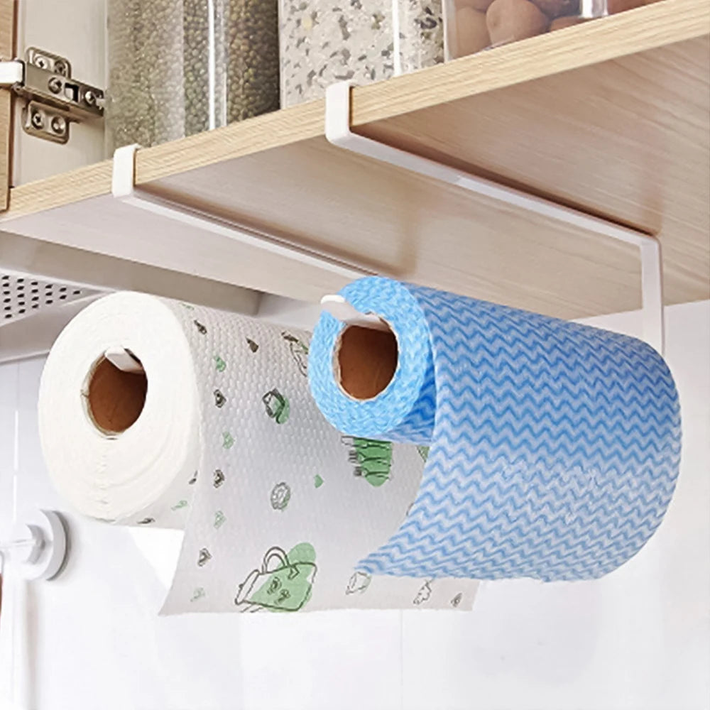 rouleau papier absorbant clips moderne porte serviettes cuisine blanc rose bleu rayures carreaux