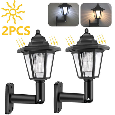 Applique murale solaire hexagonale LED étanche vue de face