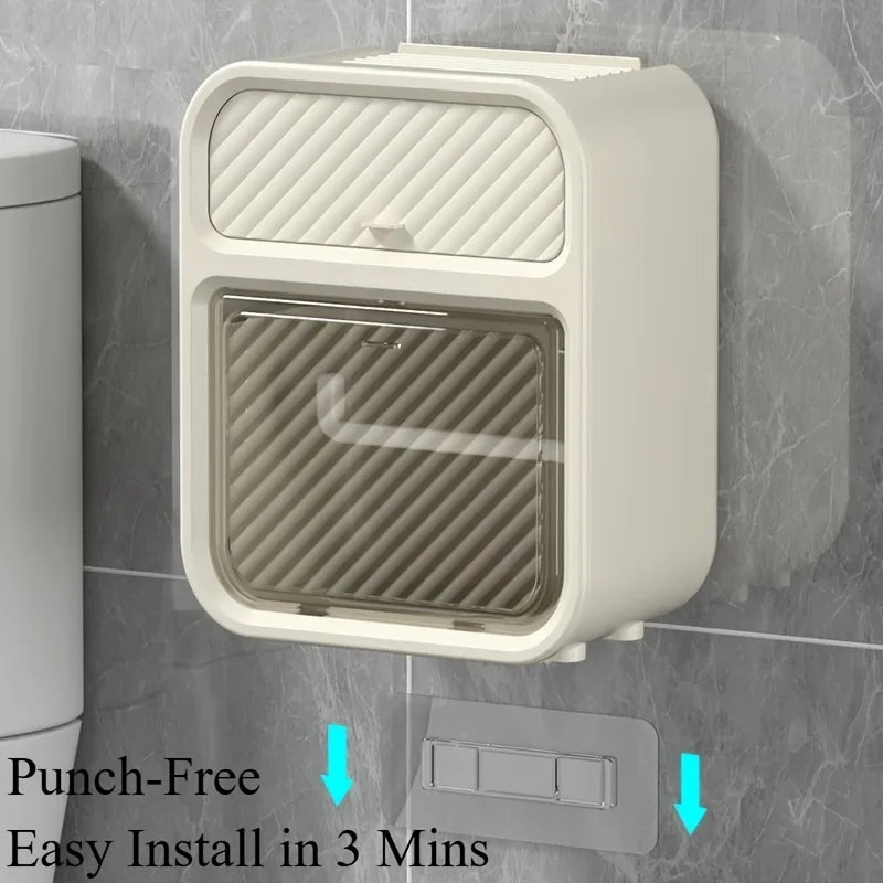 porte rouleau papier toilette rangement compartiments transparents moderne minimaliste adhésif rouleaux lunettes diffuseur smartphone