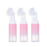 flacon mousse voyage 60 ml distributeur savon liquide brosse visage silicone transparent blanc rechargeable