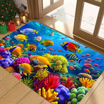 tapis sol antidérapant motifs animaux moderne bleu vert jaune rouge 30x50cm 40x60cm 50x80cm