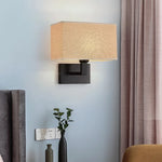 lampe murale moderne tissu beige vertical noir doréintérieur éclairage led fixée mur