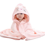 serviette bain bébé polyester capuche animaux brodés doux rose bleu grisComfortableBabyBathTowelPolyesterAnimalsEmbossedSoftColors
