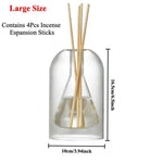 diffuseur huiles essentielles verre transparent moderne bâtonnets parfum inclusion liquide
