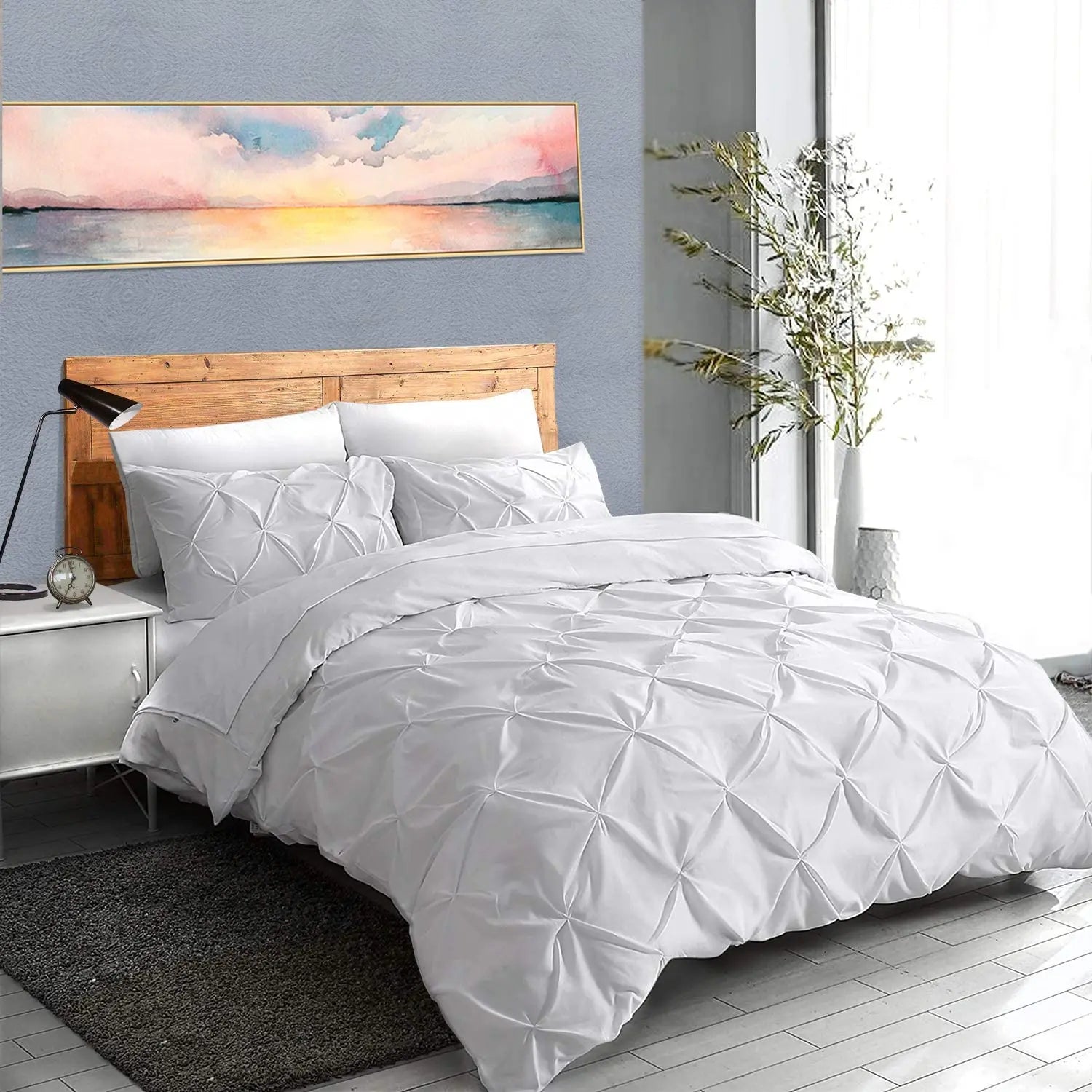 Détail de la texture plissée de la housse de couette