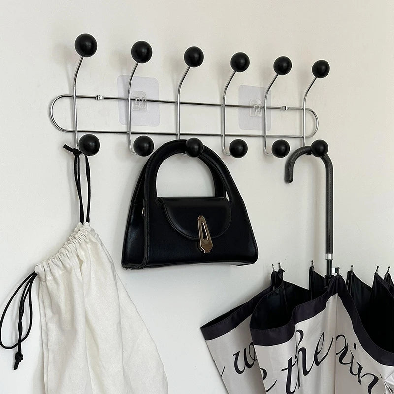 porte sacs mural moderne sacs tissu clips transparents rangement maison